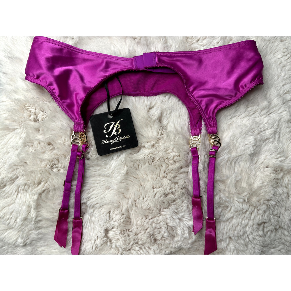 Honey Birdette INDYA🩷 Hot Pink Garter Suspender Belt Small - Picture 3 of 5